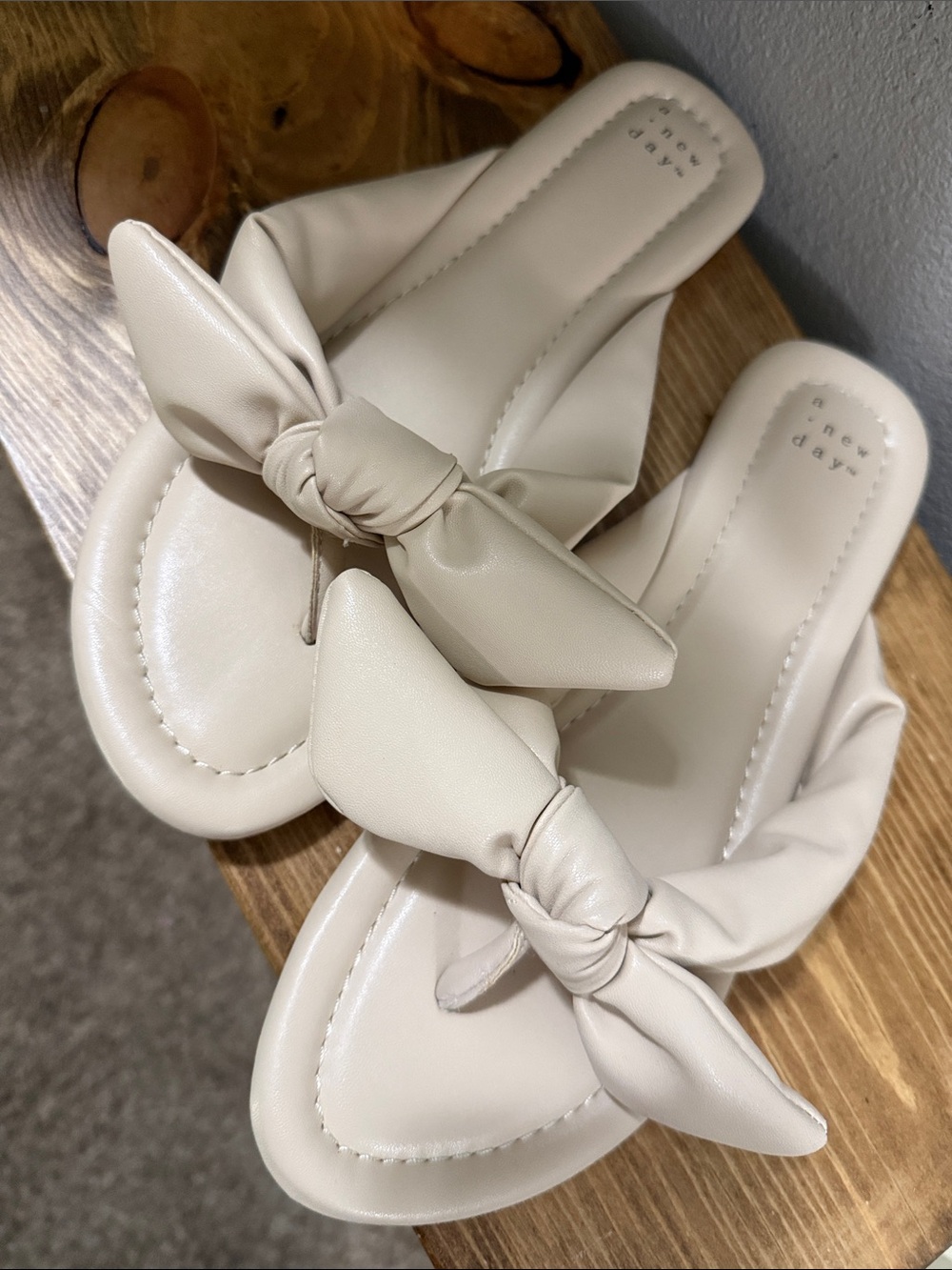 a new day Cream Knot-Front Thong Sandals